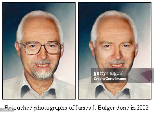 Two Federal Bureau of Investigation artist composite images of fugitive James "Whitey" Bulger are shown in this handout photo released by the FBI...