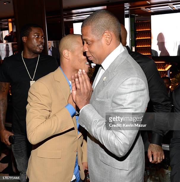 And Jay-Z attend The 40/40 Club 10 Year Anniversary Party at 40 / 40 Club on June 17, 2013 in New York City.