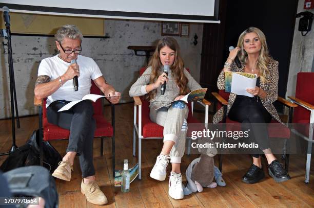 Mimi Sabel, Peter Maffay and his wife Hendrikje Balsmeyer during the Peter Maffay and Hendrikje Balsmeyer press conference for the book Anouk 3" at...