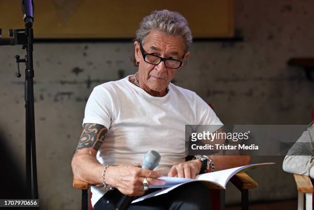 Peter Maffay during the Peter Maffay and Hendrikje Balsmeyer press conference for the book Anouk 3" at Fabrik 23 on October 5, 2023 in Berlin,...