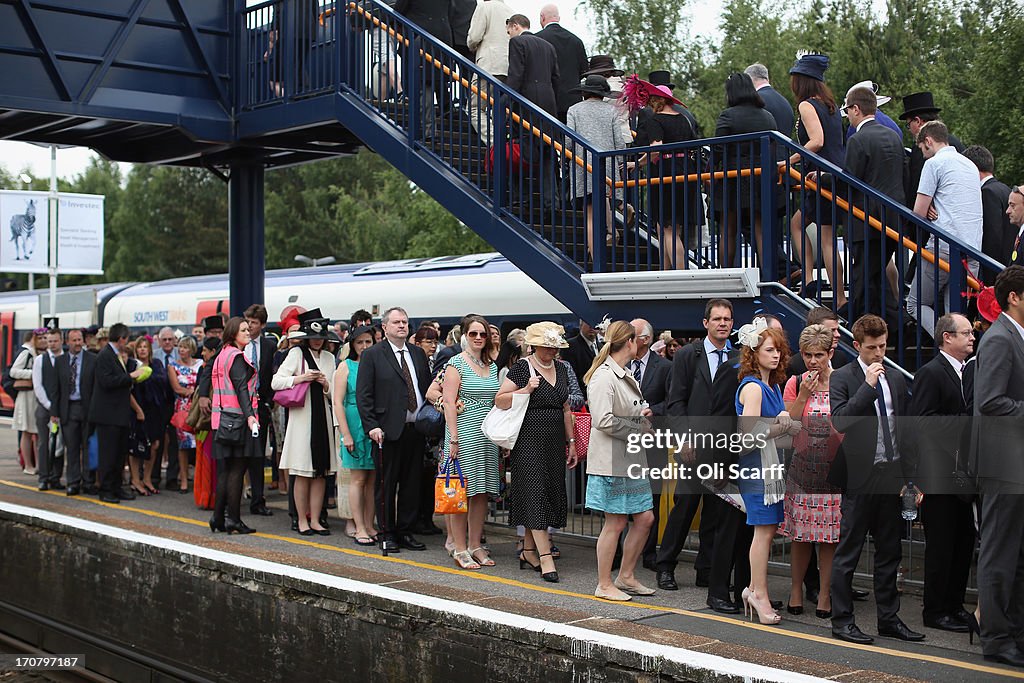 Racegoers Travel By Train For The First Day Of Royal Ascot