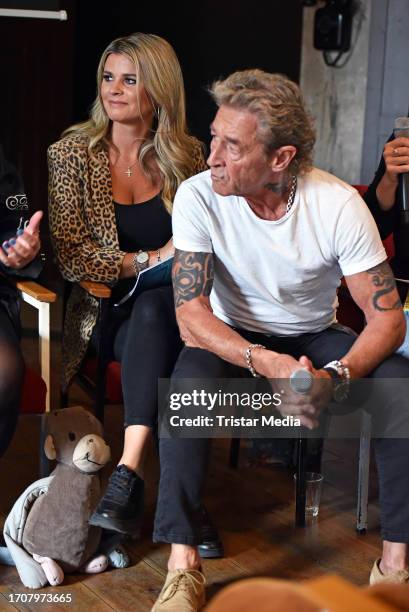 Peter Maffay and his wife Hendrikje Balsmeyer during the Peter Maffay and Hendrikje Balsmeyer press conference for the book Anouk 3" at Fabrik 23 on...