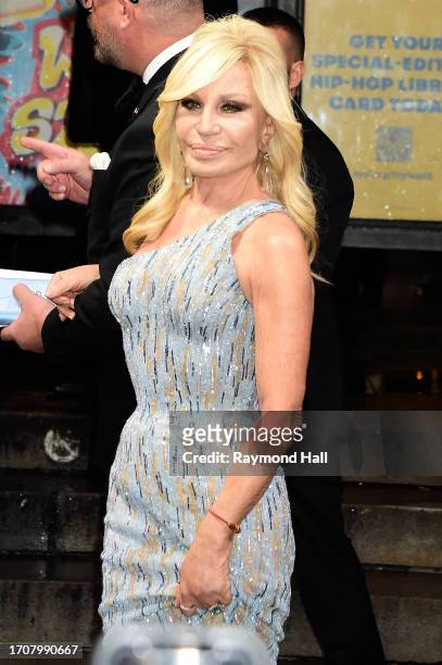 Donatella Versace attends the Clooney Foundation for Justice's 2023 Albie Awards at New York Public Library on September 28, 2023 in New York City.
