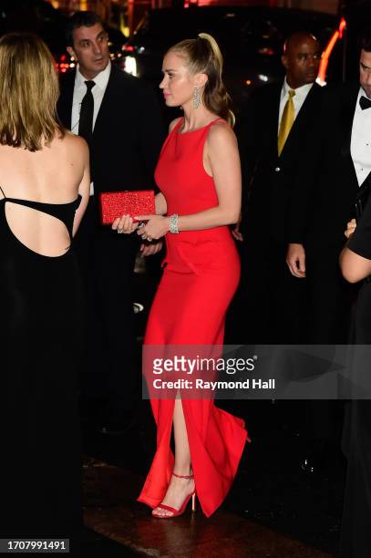 Emily Blunt and John Krasinski attend the Clooney Foundation for Justice's 2023 Albie Awards at New York Public Library on September 28, 2023 in New...