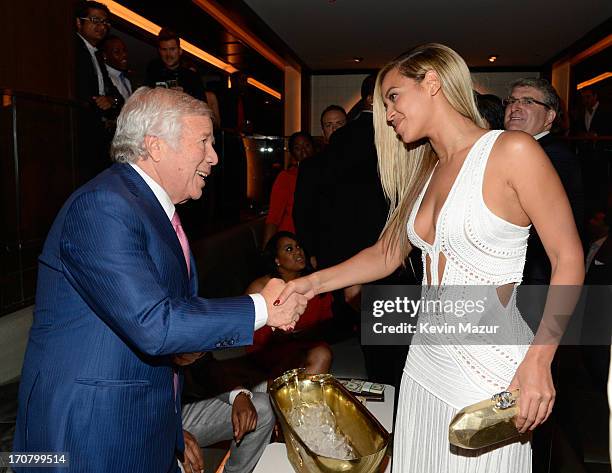 Robert Kraft and Beyonce attend The 40/40 Club 10 Year Anniversary Party at 40 / 40 Club on June 17, 2013 in New York City.