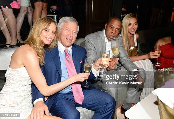 Ricki Noel Lander, Robert Kraft, Jay-Z and Beyonce attend The 40/40 Club 10 Year Anniversary Party at 40 / 40 Club on June 17, 2013 in New York City.