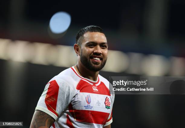 Lomano Lemeki of Japan during the Rugby World Cup France 2023 match between Japan and Samoa at Stadium de Toulouse on September 28, 2023 in Toulouse,...