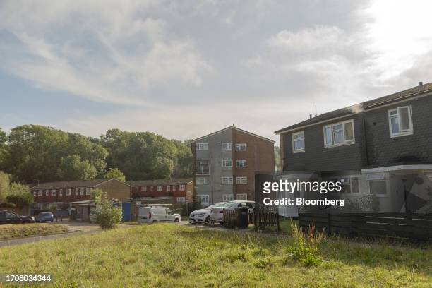 Terraced houses and apartment buildings on a housing estate in New Addington, Croydon borough of London, UK, on Friday, Sept. 22, 2023. Over the last...