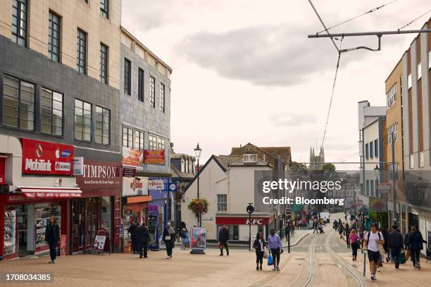 Shoppers and pedestrians in the town center of the Croydon borough of London, UK, on Saturday, Sept. 23. 2023. Over the last two decades London's has...