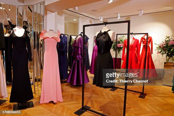 Creations by French fashion designer, Alexis Mabille are displayed during the Alexis Mabille Womenswear Spring/Summer 2024 presentation as part of...
