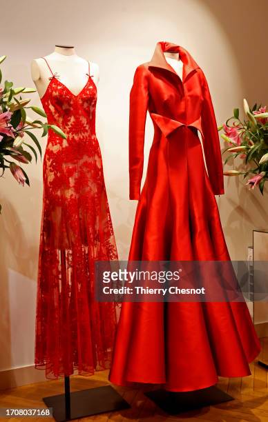 Creations by French fashion designer, Alexis Mabille are displayed during the Alexis Mabille Womenswear Spring/Summer 2024 presentation as part of...