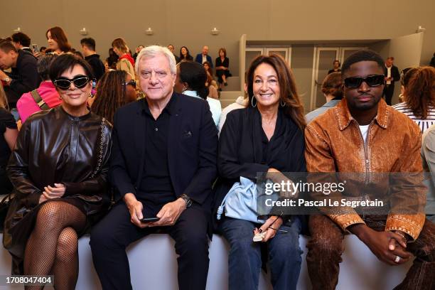 Kris Jenner, Sidney Toledano his wife Katia and Stéphane Bak attend the Loewe Womenswear Spring/Summer 2024 show as part of Paris Fashion Week on...