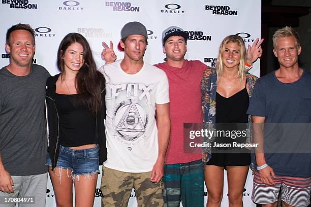 Bruce Irons, Sebastian Zeitz and Adam Melling Oakley Bali Pro on June 18, 2013 in Benoa, Bali, Indonesia.