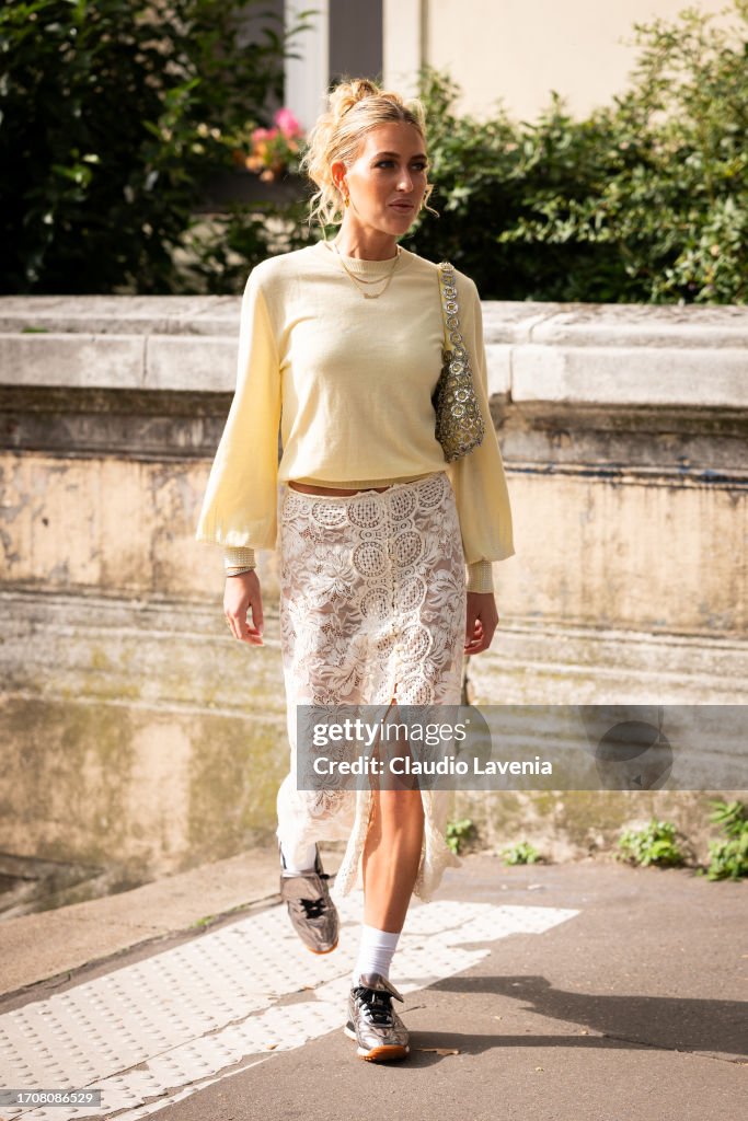 Street Style - Paris Fashion Week - Womenswear Spring/Summer 2024 - Day Four