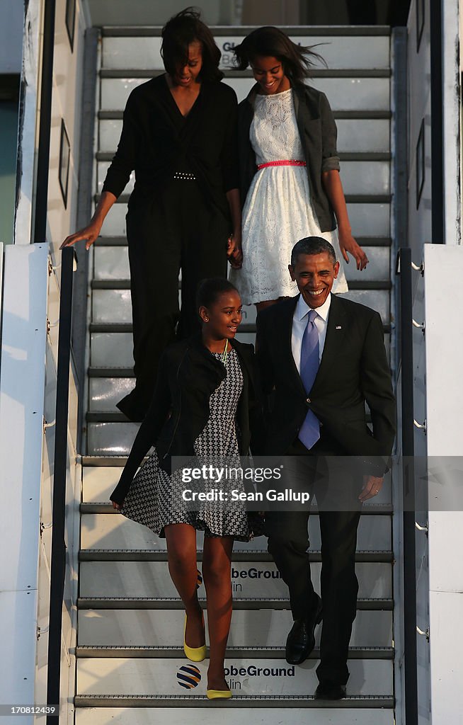 President Obama And Family Arrive In Berlin