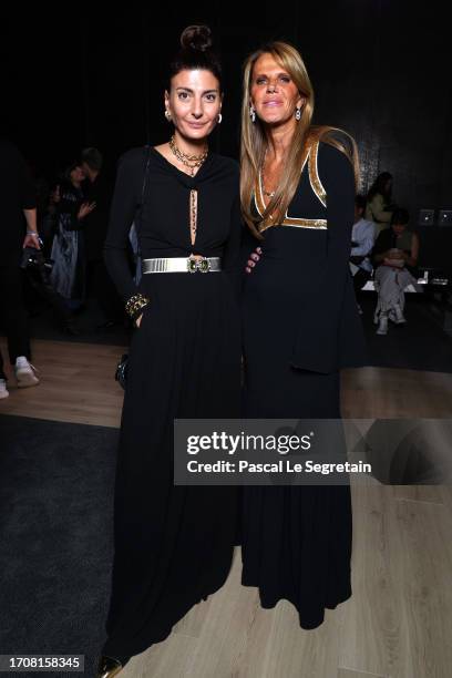 Giovanna Battaglia and Anna Dello Russo attend the Giambattista Valli Womenswear Spring/Summer 2024 show as part of Paris Fashion Week on September...