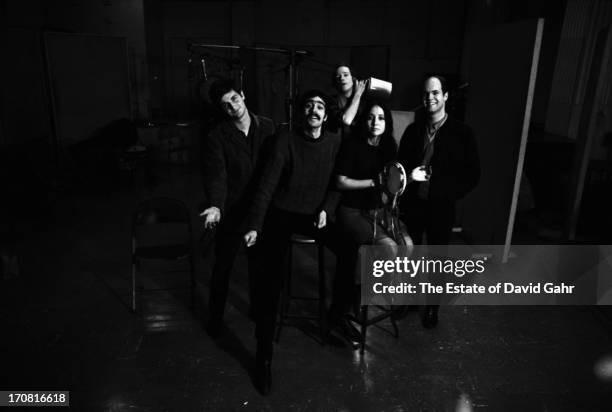 Old-timey jug band The Jim Kweskin Jug Band pose for a portrait on March 2, 1966 in the recording studios of Vanguard Records in New York City, New...