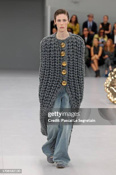 Model walks the runway during the Loewe Womenswear Spring/Summer 2024 show as part of Paris Fashion Week on September 29, 2023 in Paris, France.