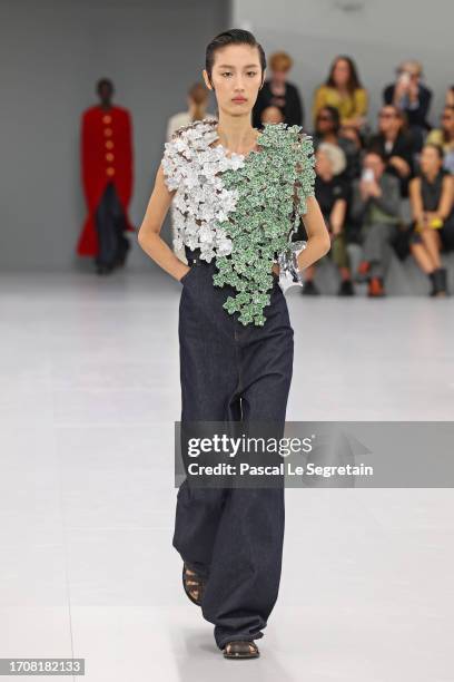 Model walks the runway during the Loewe Womenswear Spring/Summer 2024 show as part of Paris Fashion Week on September 29, 2023 in Paris, France.