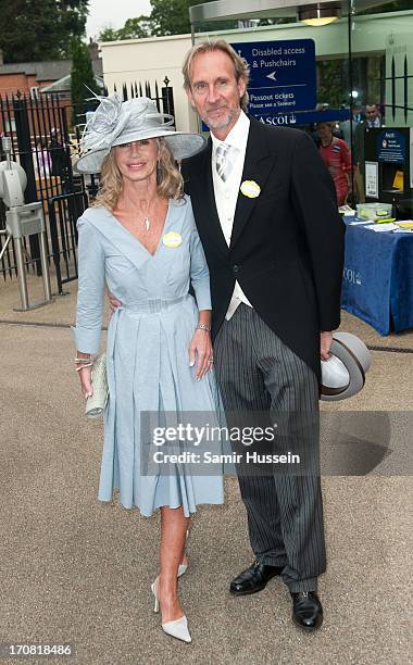 Mike Rutherford and Angie Rutherford attend day 1 of Royal Ascot at Ascot Racecourse on June 18, 2013 in Ascot, England.