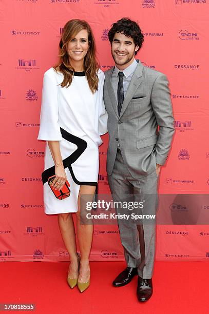 Kristen Wiig and Darren Criss attend the 'Imogene' Paris Premiere as part of The Champs Elysees Film Festival 2013 at Publicis Champs Elysees on June...