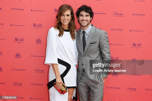 Kristen Wiig and Darren Criss attend the 'Imogene' Paris Premiere as part of The Champs Elysees Film Festival 2013 at Publicis Champs Elysees on June...