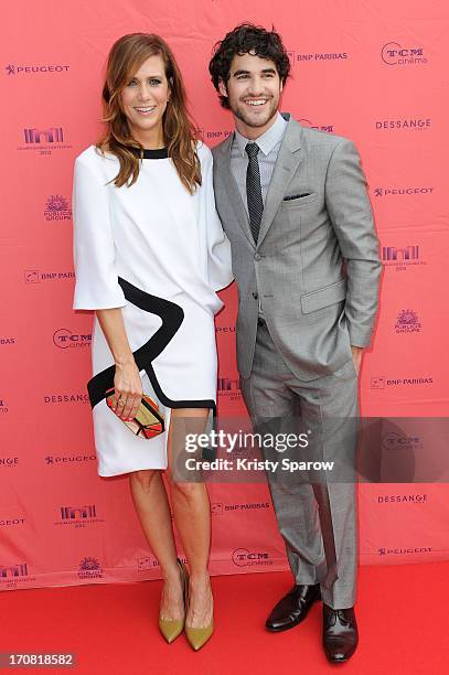 Kristen Wiig and Darren Criss attend the 'Imogene' Paris Premiere as part of The Champs Elysees Film Festival 2013 at Publicis Champs Elysees on June...