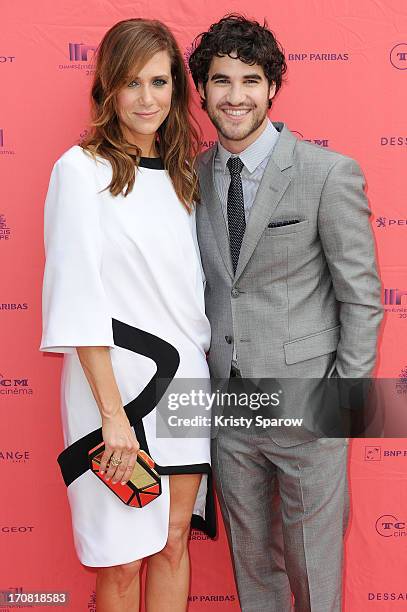 Kristen Wiig and Darren Criss attend the 'Imogene' Paris Premiere as part of The Champs Elysees Film Festival 2013 at Publicis Champs Elysees on June...