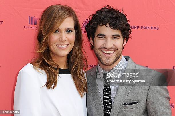 Kristen Wiig and Darren Criss attend the 'Imogene' Paris Premiere as part of The Champs Elysees Film Festival 2013 at Publicis Champs Elysees on June...
