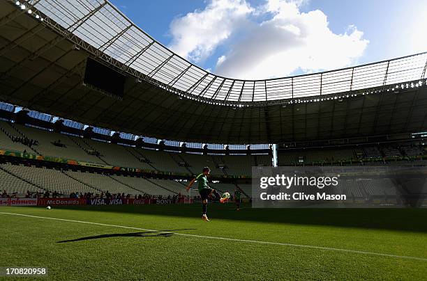 General views of the Fortaleza Stadium during Brazil training at Castelao on June 18, 2013 in Fortaleza, Brazil.