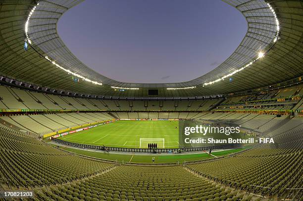 View of the interior of the Castelao stadium on June 18, 2013 in Fortaleza, Brazil.