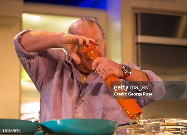 Celebrity chef Mario Batali conducts a lively cooking demonstration on June 14 in Aspen, Colorado. The 31st Annual Food & Wine Classic brings...