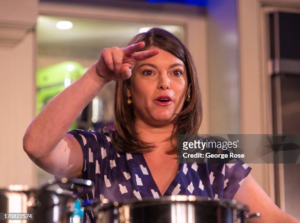 Personality and Bravo Top Chef judge, Gail Simmons, conducts a cooking demonstration on June 14 in Aspen, Colorado. The 31st Annual Food & Wine...