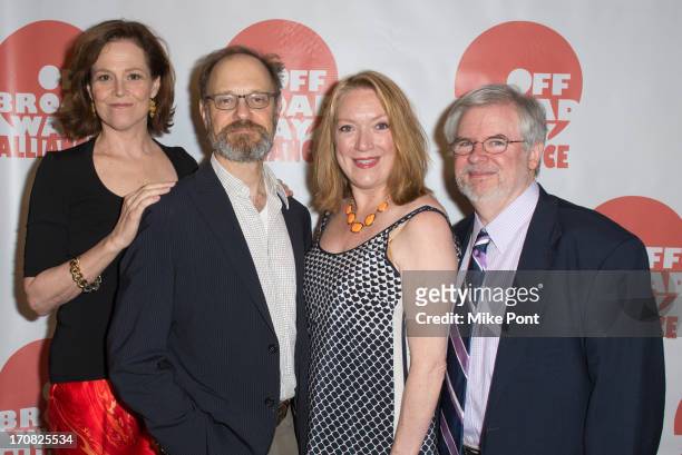 Actress Actress Sigourney Weaver, Actor David Hyde Pierce, Actress Kristine Nielsen, and Playwright Christopher Durang attend The 3rd Annual Off...