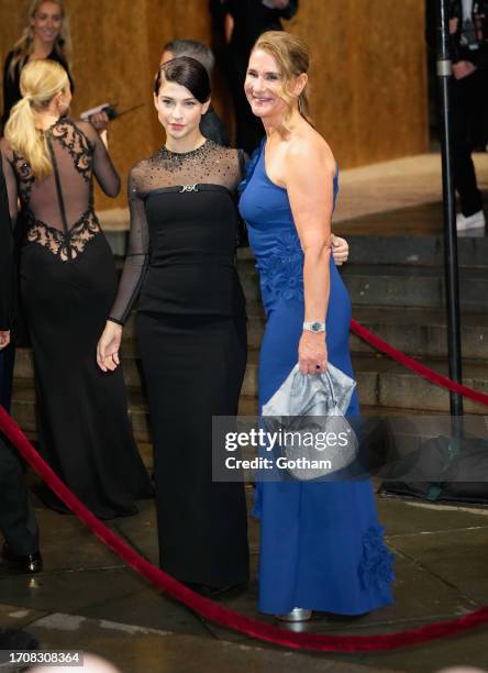 Phoebe Gates and Melinda Gates arrive at the Albie Awards on September 28, 2023 in New York City.