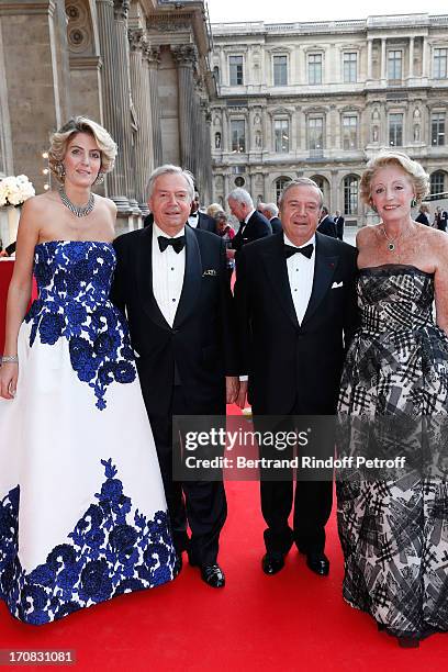 Ariane Dandois with her daughter Ondine de Rothschild , Hubert and Xavier Guerrand Hermes attend 'Liaisons Au Louvre III' Charity Gala Dinner Hosted...