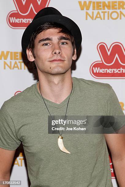 Actor Daniel Romer attends the Wiener Dog Nationals"Green Grass-Carpet" Film Premiere at Pacific Theatre at The Grove on June 18, 2013 in Los...