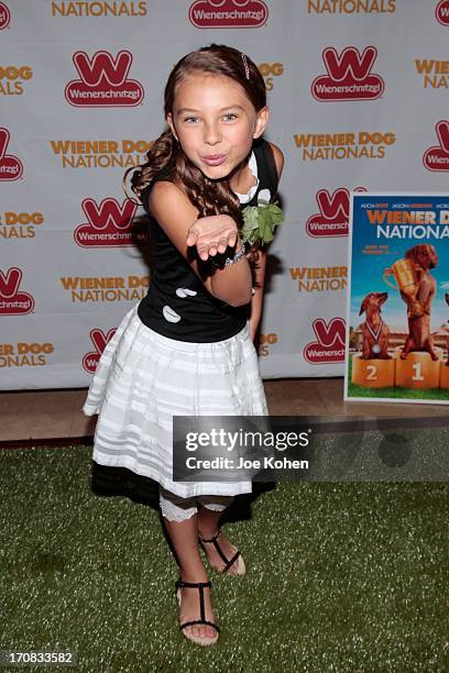 Actress Caitlin Carmichael attends the Wiener Dog Nationals"Green Grass-Carpet" Film Premiere at Pacific Theatre at The Grove on June 18, 2013 in Los...