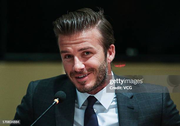 David Beckham attends a forum for Chinese Super League at Hilton Hotel on June 19, 2013 in Nanjing, China.