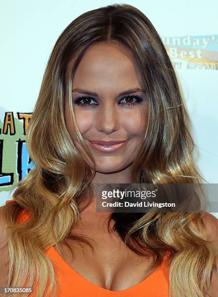 Model Caite Upton attends the Los Angeles premiere of "Chocolate Milk" at Sunday's Best Boutique on June 18, 2013 in Los Angeles, California.