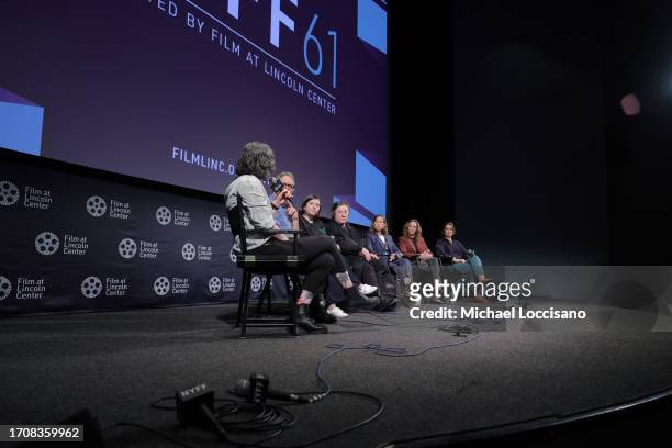 Programmer Rachel Rosen moderates a press conference with director Todd Haynes, writer/executive producer Samy Burch, and producers Christine Vachon,...