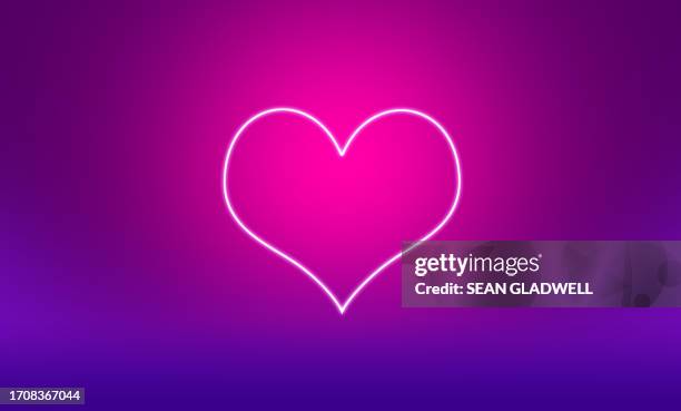 heart outline - purple stock pictures, royalty-free photos & images