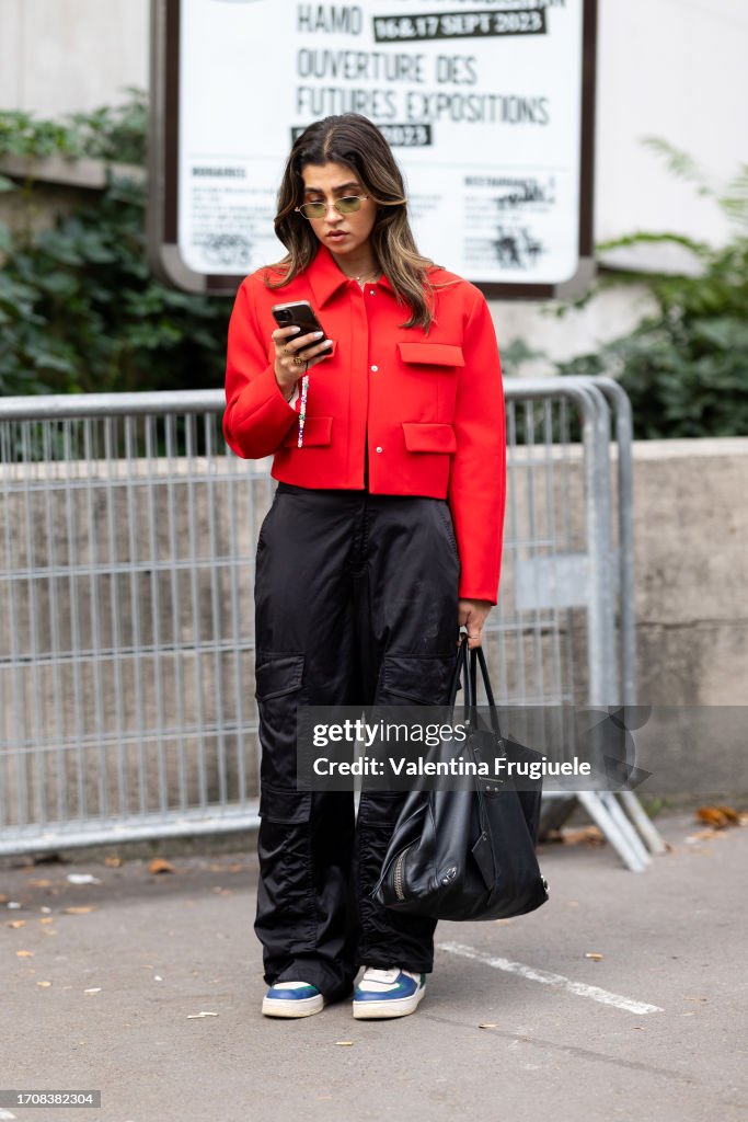 Street Style - Paris Fashion Week - Womenswear Spring/Summer 2024 - Day Five