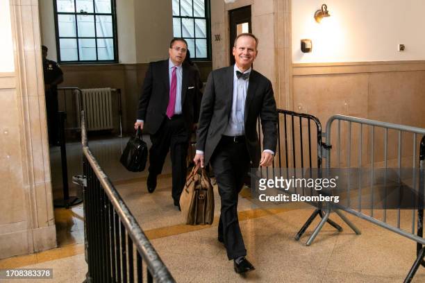 Clifford Robert, attorney for Donald Trump Jr. And Eric Trump, left, and Chris Kise, attorney for former President Donald Trump, right, at New York...