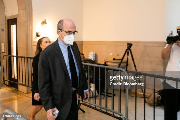 Donald Bender, former accountant at Mazars USA, center, at New York State Supreme Court in New York, US, on Thursday, Oct. 5, 2023. Donald Trump is...