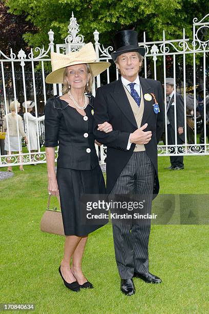 Georgiana Bronfman & Nigel Havers attends day one of Royal Ascot at Ascot Racecourse on June 18, 2013 in Ascot, England.