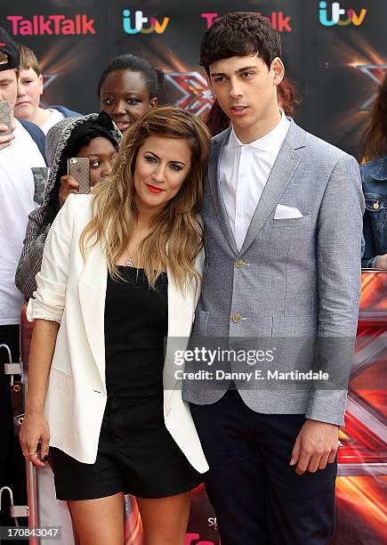 Caroline Flack and new X Factor presenter Matt Richardson arrive for the London auditions of 'The X Factor' at ExCel on June 19, 2013 in London,...