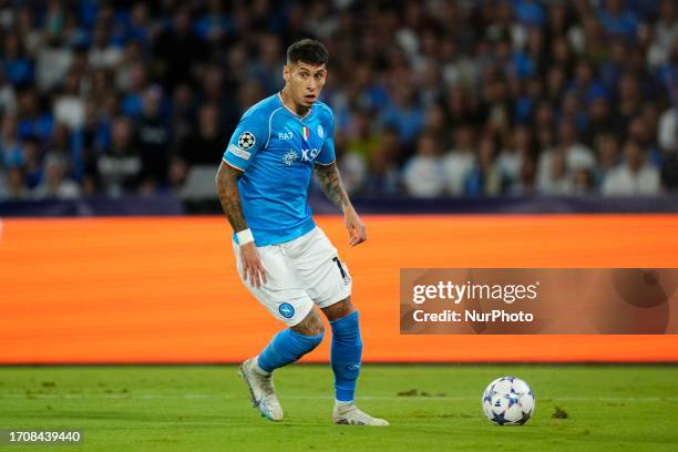 Mathias Olivera Left-Back of Napoli and Uruguay during the UEFA Champions League match between SCC Napoli and Real Madrid at Stadio Diego Armando...