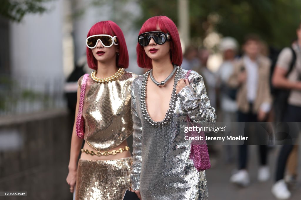 Street Style - Paris Fashion Week - Womenswear Spring/Summer 2024 - Day Four
