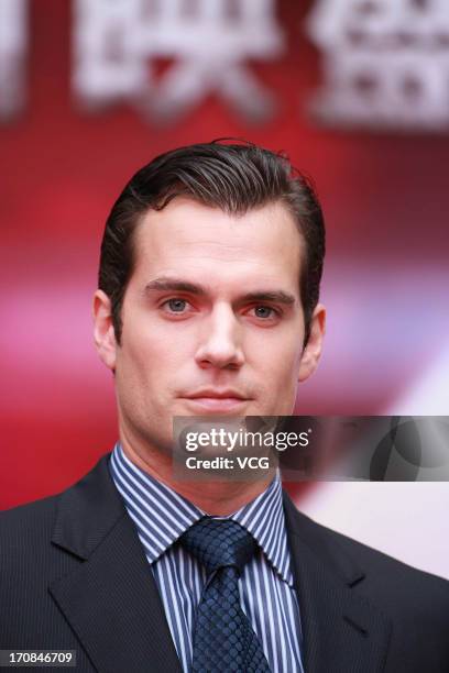 Actor Henry Cavill attends 'Man of Steel' premiere during the 16th Shanghai International Film Festival at Shanghai Xintiandi on June 19, 2013 in...